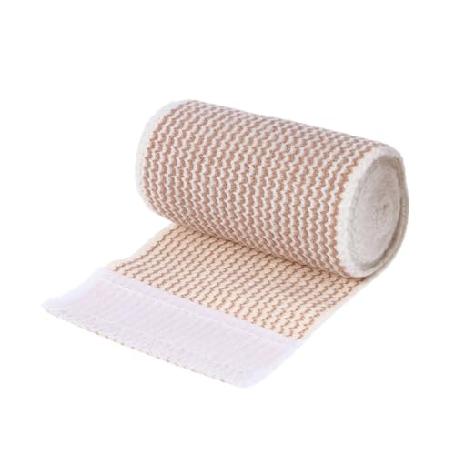 FRCOLOR Elastic Cotton Compression Wrap Loop Closure Tape 7.5cm x 4.5m Self-Adhesive for Wrist Hand Foot Dressings