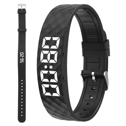 CEWROM Vibratime Vibrationsalarm Uhr, Vibration Alarm Clock, Portable Wecker Armband -Up to 8 Alarms per Day, Wecker Laut für Tiefschläfer, Weihnachts Geschenke für Kinder Erwachsene (Schwarz)