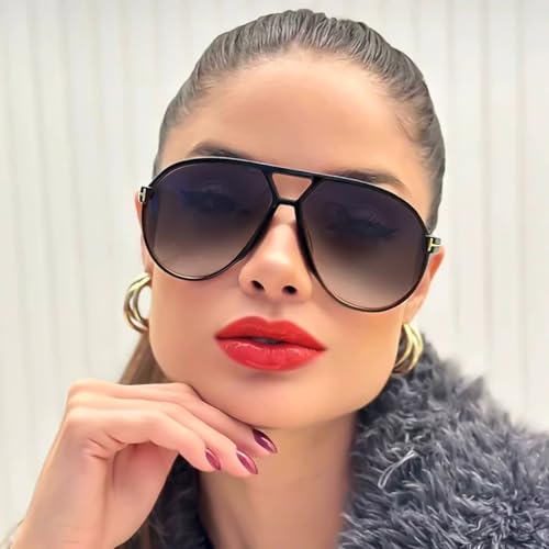 Oversized Aviator Sunglasses for Women Men Trendy 70s Large Sun Glasses UV400 Protection2