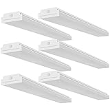 FaithSail 4FT LED Wraparound 40W Wrap Light, 4400lm, 4000K Neutral White, 4 Foot LED Shop Lights for Garage, 48 Inch LED Light Fixtures Ceiling Mount Office Light, Fluorescent Tube Replacement, 6 Pack