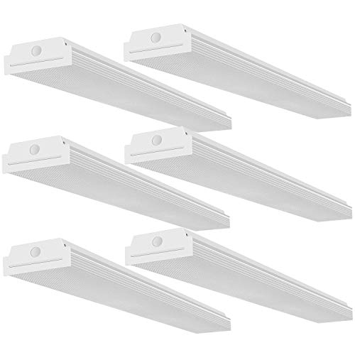 FaithSail 4FT LED Wraparound 40W Wrap Light, 4400lm, 4000K Neutral White, 4 Foot LED Shop Lights for Garage, 48 Inch LED Light Fixtures Ceiling Mount Office Light, Fluorescent Tube Replacement, 6 Pack