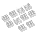Disipador de calor, disipador de calor de chip, disipadores de calor de chip de aluminio adhesivo Disipación de calor rápida para impresora 3D A4988 (paquete de 10)