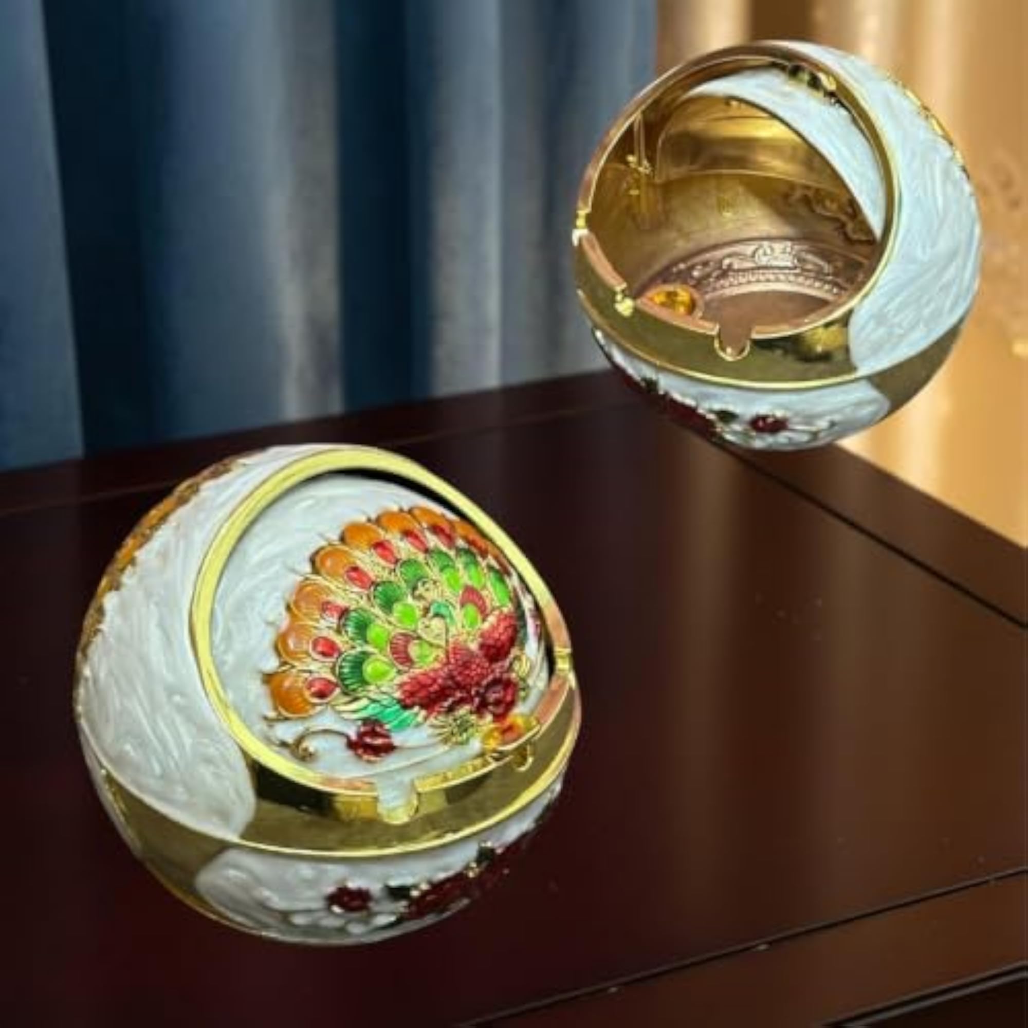 Decorative Peacock Feather Ashtray