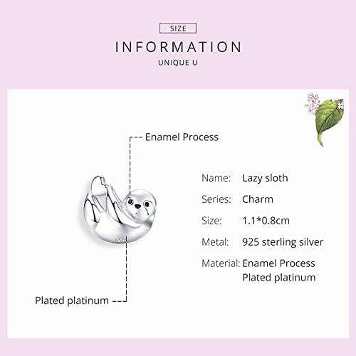 Sloth Charms Sterling Silver Animal Beads fit Pandora Bracelet Jewelry for Women Mom Wife - Image 3
