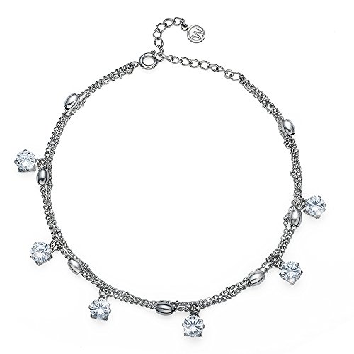 Preisvergleich Produktbild Oliver Weber / Fusskette Dots Edelstahl Zirkonia Crystal / Damen / veredelt mit Kristallen von Swarovski® / Designed in Austria / 39101