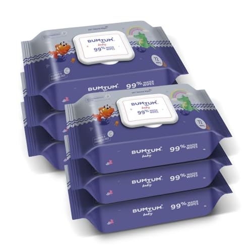Image of Bumtum Baby Gentle 99% Pure Water Soft Moisturizing Wet Wipes With Lid | Aloe Vera & Chamomile Extracts | Paraben & Sulfate Free (Pack of 36, 72 Pcs. Per Pack)