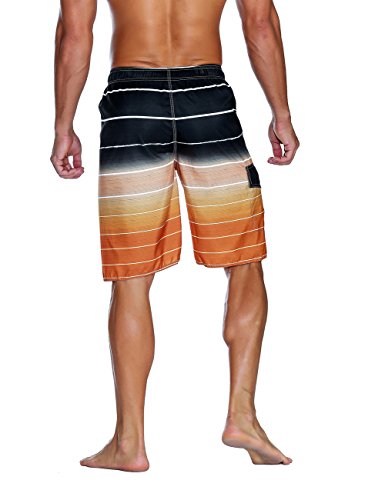 Image of Nonwe Men's Beachwear Quick Dry Striped Board Shorts