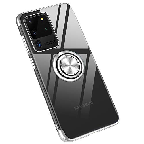GRKJGytech Galaxy S20 Ultra Case, Clear Ring Holder Car Magnetic Slim Fit Soft