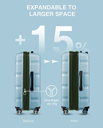 Luggex Expandable Carry On Luggage Sets 3 Piece - Pp Hard Sided Luggage With Spinner Wheels - Travel Suitcase With Tsa Lock, Lightweight (Blue Suitcase) #TOP3