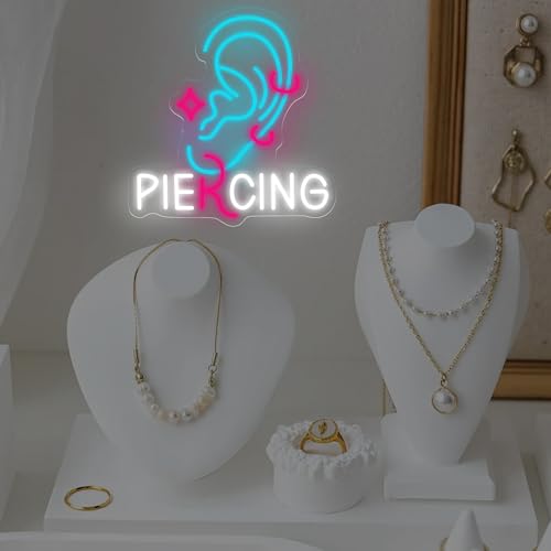 Ears Piercing Neon Sign - Dimmable USB Neon Earrings & Neon Lights for Wall Decor, Ideal for Tattoo Studios, Piercing Shops, Social Media Backdrops & Gifts