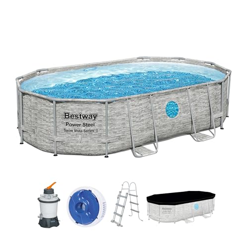 Bestway Power Steel Swim Vista Series Frame Pool Komplett-Set mit...