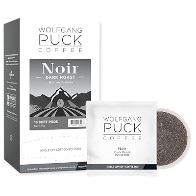 Wolfgang Puck Coffee, Noir, 12 Gram Soft Pods, 16 Count (Pack of 6)
