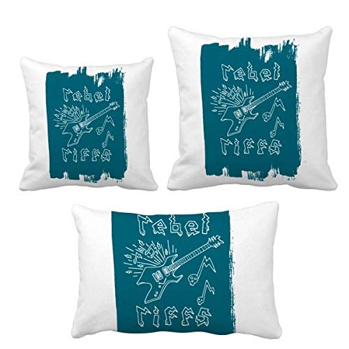 Coussin de confort guitare bleu imprimé durable