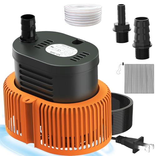 Pool Cover Pump above Ground - Submersible Water Sump Pump Swimming Water Removal Pumps, with Drainage Hose & 25 Feet Extra Long Power Cord, 850 GPH inGround, 3 Adapters