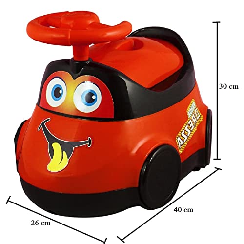 Image of MUREN Potty Training Seat for 2 to 8 Years Old Child - Non Toxic Material - toilet Training With Removable Bowl with Easy Grip Handles, Car Shape Ride On Seat for kids /Toddlers (Red)