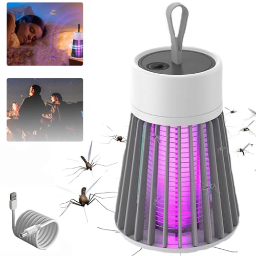 Mozz Guard, 2025 Nueva MozzGuard Mosquito Zapper, Lámpara de Mosquito Impermeable para Exterior, Lámpara de Mosquito con Batería Portátil (Gris)