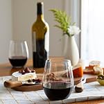 Tebery 20 Pack Unbreakable Plastic Wine Glasses Stemless, 16 Oz Heavy Duty Clear Drinking Glasses Wine Cups, Disposable & Reusable for Champagne, Dessert, Food Samples, Catering, Weddings