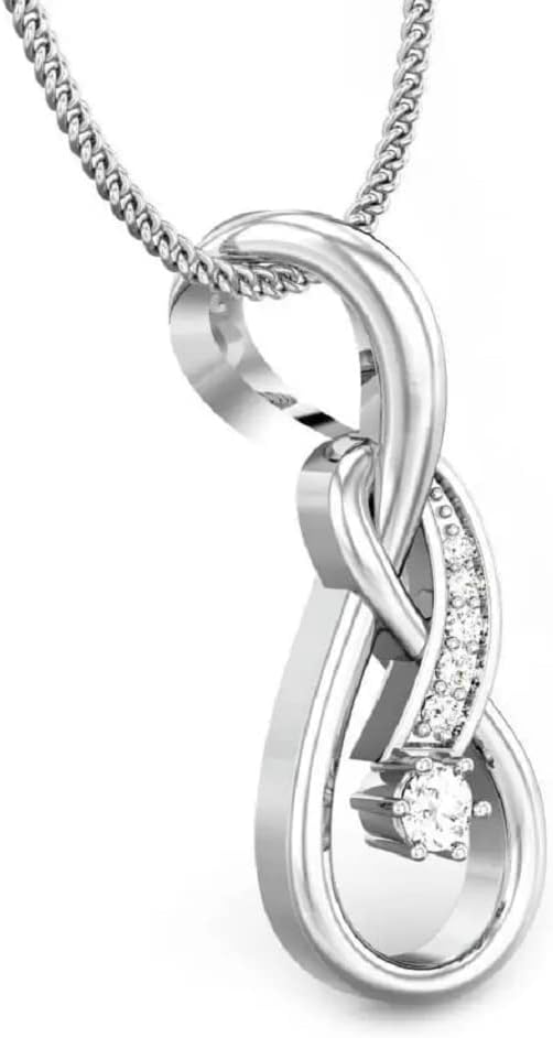 1 CT Round Colorless Moissanite Engagement Pendant, Wedding Bridal Pendant, Eternity Sterling Silver Solid Diamond Solitaire -Prong Anniversary Promise Gift for Her