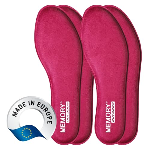 BERGAL MEMORY OUTDOOR 2 Paar Memory Foam Einlegesohlen, Weiche Komfortsohle, strapazierfähige Materialien, Langlebigkeit trotz Extrembelastungen, für Wander- & Sportschuhe, in Europa gefertigt, Gr. 41