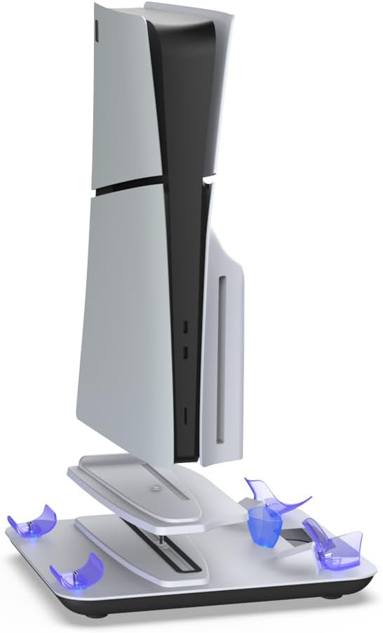 Ps5/Slim/Pro Cooling Stand and Controller Charging Station for Ps5 Vr2 with RGB Lights ;Playstation5 Console Silent Cooling Station;Vr2 Controller Fast Charger; Ps5/Pro/Slim/Vr2 Accessories Kit - Image 6