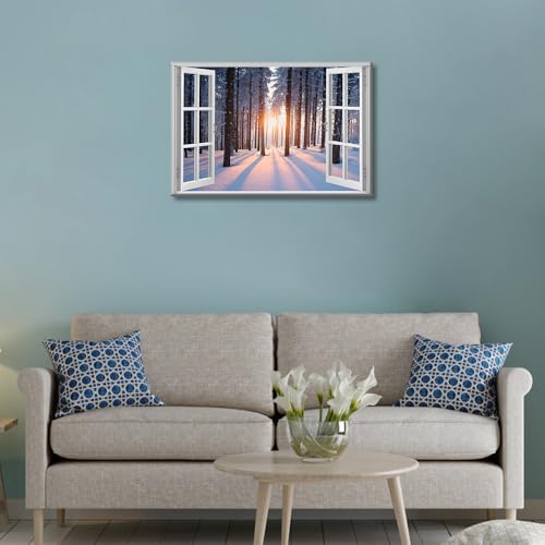 Cuadros de bosque y arte moderno de decoración de pared en lienzo tridimensional 4