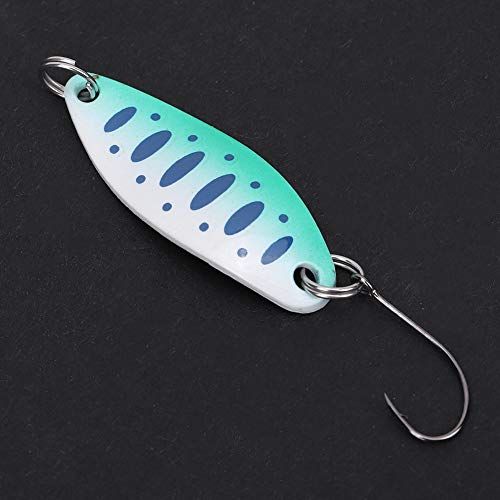 CHICIRIS Öringsskedar, järn 7 färger verklighetstrogna mycket reflekterande livliga öringdrag för öring, för fiske hav (gröna vita blå prickar)