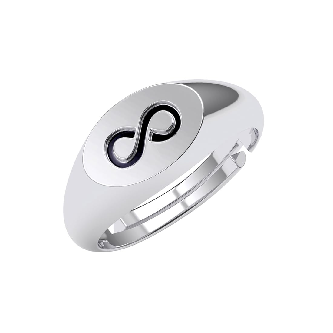 Clara Pure 925 Sterling Silver Tian Infinity Men Ring |Size Adjustable, Platinum Plated | Gift for Men & Boys