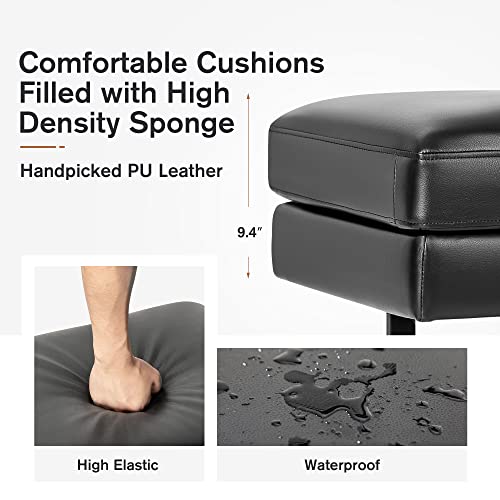 image for Furmax Waiting Room Chairs Faux Leather Office Guest Chair, 59.6 Inche