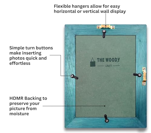 Image of 6x8 Photo Frames | Wall Frame | Photo Frame Small | Blue Wooden Frame for Wall | Stylish Home & Office Decor, Ideal Gift for Friends (6x8 inch, Blue)