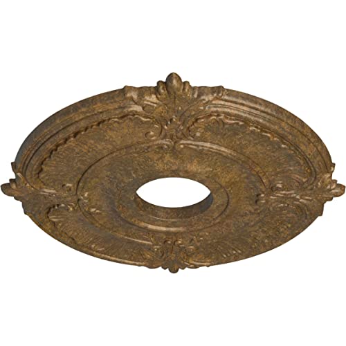 Image of Ekena Millwork CM18ATRZSDecorative Ceiling Medallions Modeled After Original Historical Patterns & Designs, Rubbed Bronze