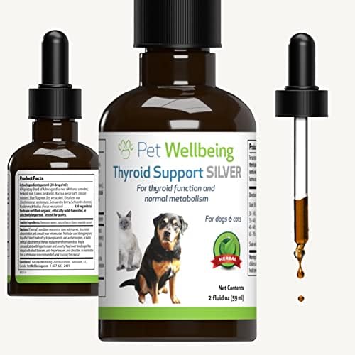 Pet Wellbeing - Thyroid Support Silver for Dogs - Natural Support for Hypothyroidism & Under Active Thyroid in Canines - 2oz (59ml)