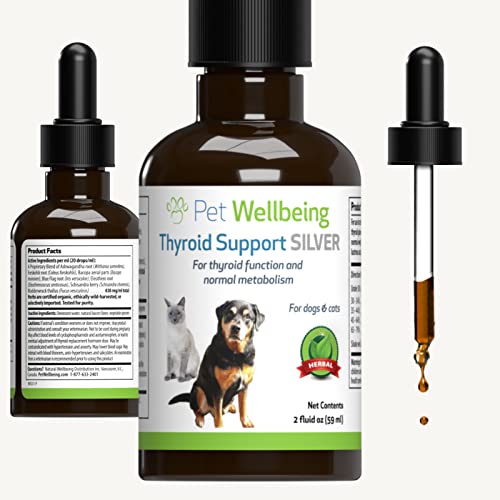 Pet Wellbeing - Thyroid Support Silver For Dogs - Natural Support For Hypothyroidism & Under Active Thyroid In Canines - 2Oz (59Ml) #TOP29