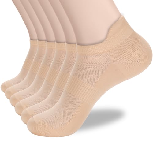 Image of ATBITER Ankle Socks Womens and Men Thin Athletic Running Low Cut No Show Socks With Heel Tab 6-12 Pairs | White Short Summer Athletic Running Yoga Pilates Workout Sneaker Socks Lightweight Non Slip Size 7-9 9-11