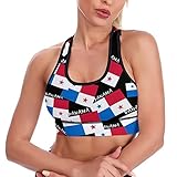 Flag of Panama Women's Sports Bra Padded Yoga Bras Gym Fitness Crop Tank Workout Tops