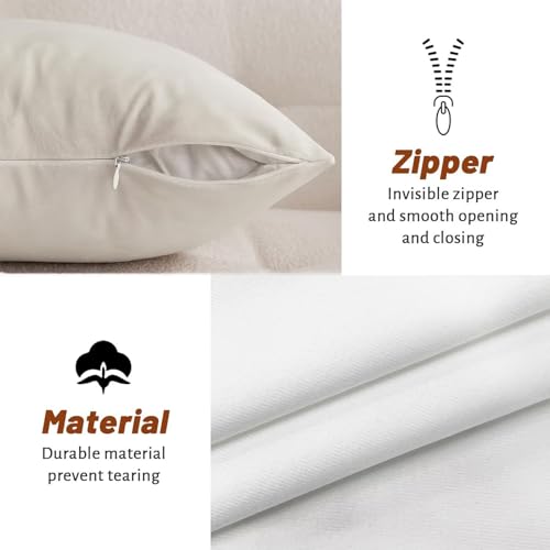 Housse coussin 45x45 étanche et velours avec fermeture éclair invisible - 6