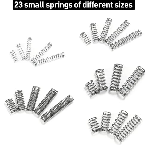 300 Stück Druckfedern Sortiment Kit, Zugfedern Sortiment, Edelstahl Druckfeder Set, Spiralfedern Metallfedern Set, Kleine Federn Set, Mechanische Druckfedern für DIY Home Auto Springs(23 Größen)