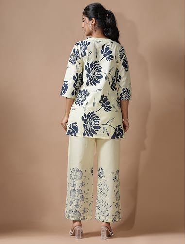 Image of Pinkmint Women's Pure Cotton Co Ord Set l Kurta Sets for Women |Kurta Sets| Printed Kurta with Pant l Stylish Pocket & 3 /4 Sleeve Women Co-ord Set (Avaiable in Plus size)