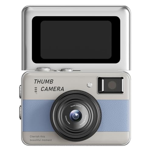 Appareil photo numérique 4K compact bleu pour débutant adolescent et vlog