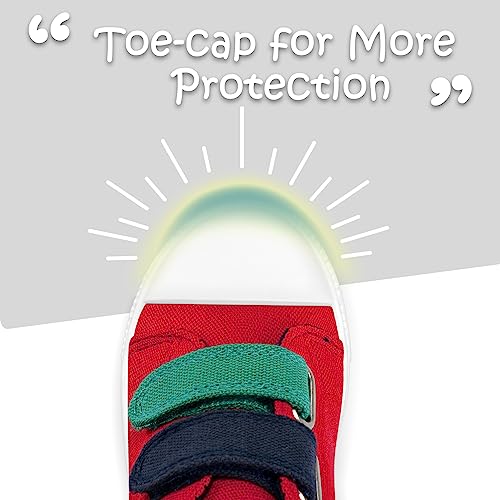 Image of K KomForme Toddler Boys & Girls Shoes Kids Canvas Sneakers with Cartoon Dual Hook and Loops