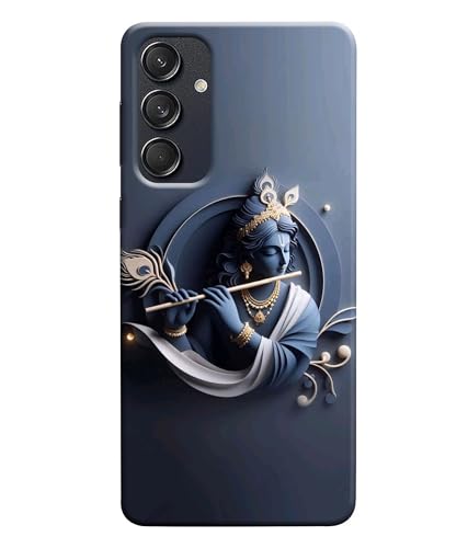 Image of Lord Krishna 3D Effect Printed Hard Back Case Cover Compatible for Samsung Galaxy M55 5G / M55S / F55 5G (Multicolor) - D1661