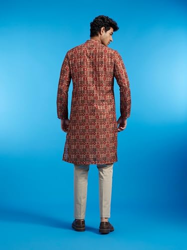 Image of DIWAS BY MANYAVAR Men's Art Silk Printed Kurta (1pc)
