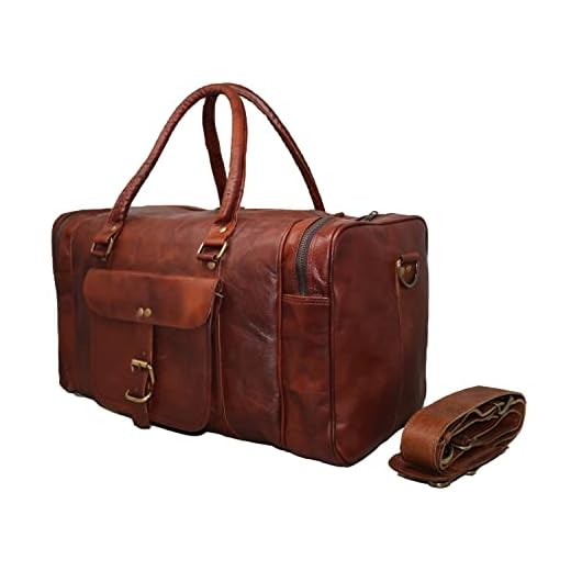 Jaald 50 Cm Bolso Bolsa Viaje Veliz Equipaje De Cuero Piel Grande Vintage para Cabina Fin Semana Gimnasio Deportes Carry-On Hombre Y Mujer