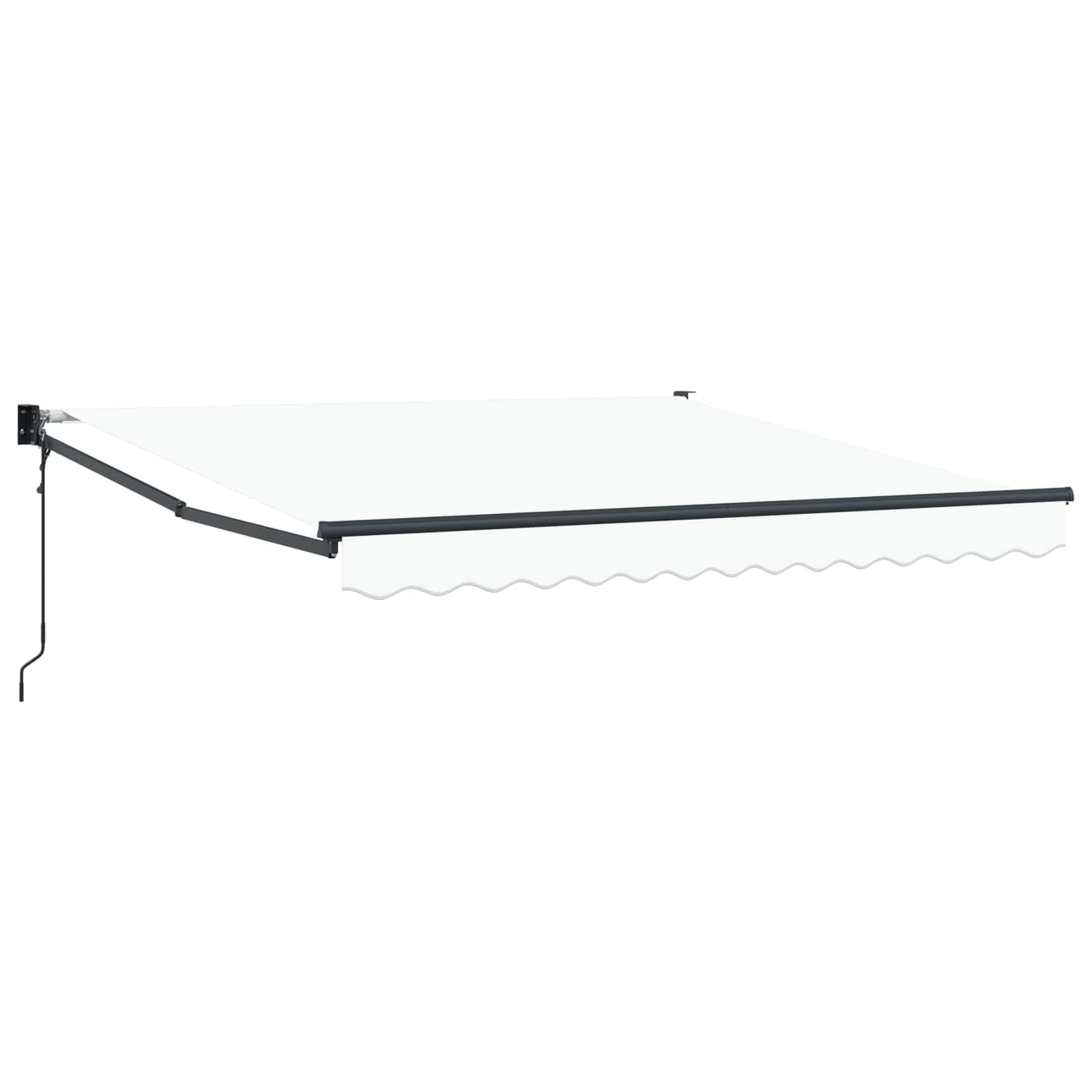 Store rétractable extérieur blanc pour partager des repas ombragés sur la terrasse
