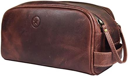 Leather Travel Duffle Bag with Toiletry Dopp Kit | Gym Sports Bag Airplane Luggage Carry-On Bag | Gift for Father's Day By Aaron Leather Goods (Walnut) 6 Leather Travel Duffle Bag with Toiletry Dopp Kit | Gym Sports Bag Airplane Luggage Carry-On Bag | Gift for Father's Day By Aaron Leather Goods (Walnut)