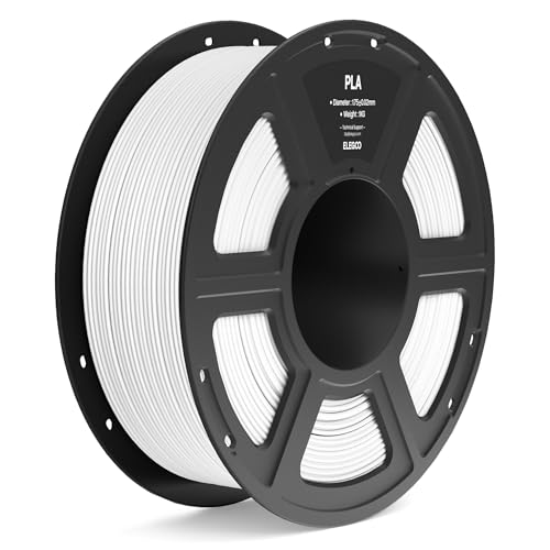 ELEGOO PLA Filament 1,75 mm Weiß 1 KG, Filament-3D-Druckmaterialien 3D Drucker Filament, Maßgenauigkeit +/- 0,02 mm, 1KG Kunststoffspule Passend für die Meisten 3D Printer