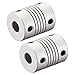 Tool parts 7mm To 10mm Aluminum Alloy Shaft Coupling Flexible Coupler L25xD19 Silver - 2pcs