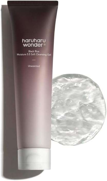 Black Rice Moisture 5.5 Soft Cleansing Gel, 3.4 fl.oz, Vegan | Gentle Daily Cleanser, Low pH, Moisture Balance, For Sensitive Skin, No Tightness, Pore Care, Cruelty-Free, Korean Skin care