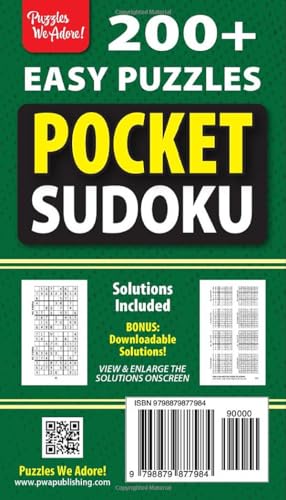 Pocket Puzzle Books for Adults: 200+ Easy Level Sudoku Puzzles, Compact Travel Size, 4x7 (Sudoku Pocket Books For Adults) image 4
