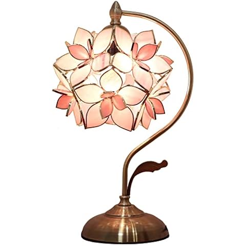 Bieye L30833 Pink Stained Glass Table Lamp Cover