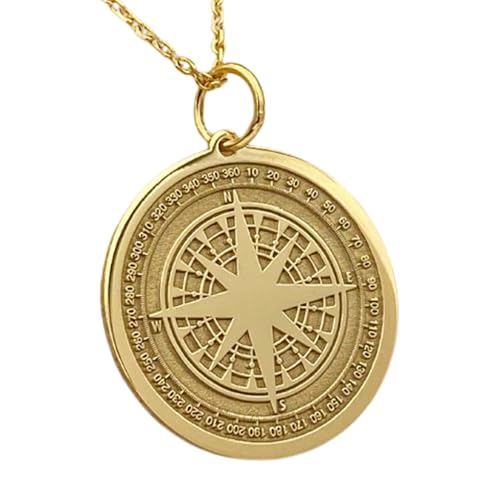 Dije de brújula de plata para viajero con cadena de 45 cm ideal para complementar looks diarios